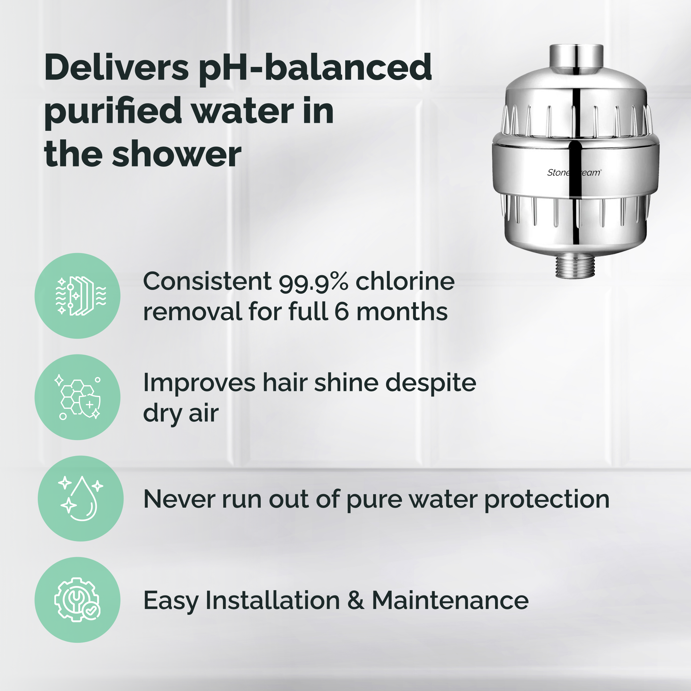 Filtro doccia per acqua dura