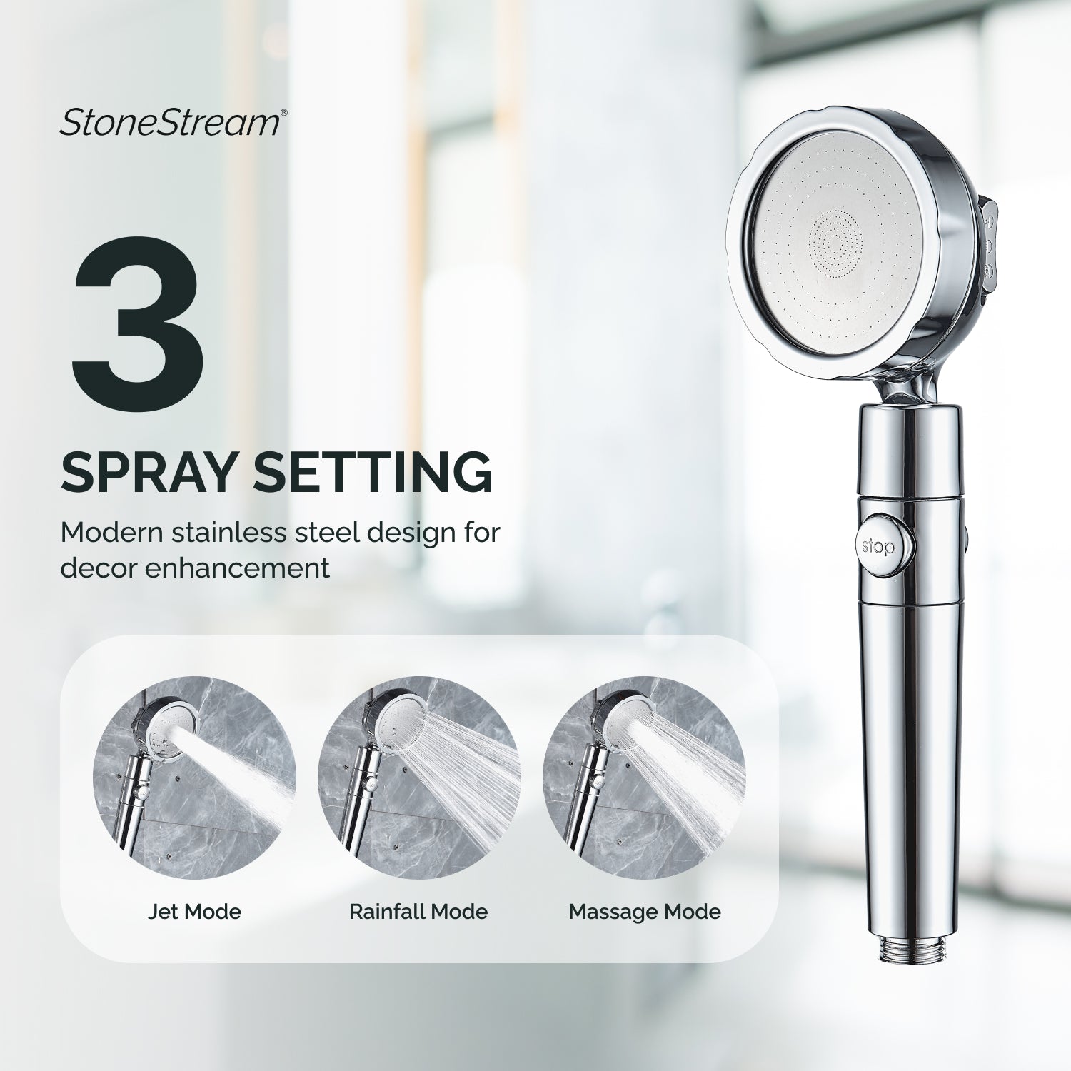 Ecolux Metallic Shower Head