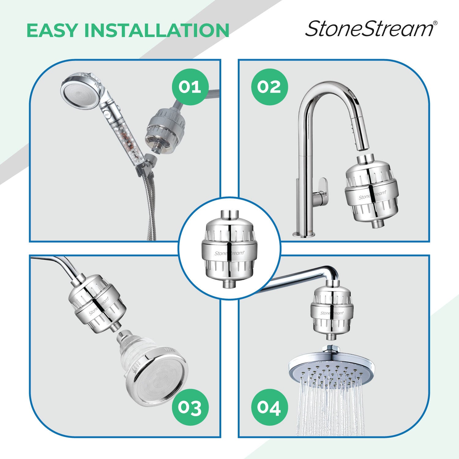 Filtro doccia per acqua dura