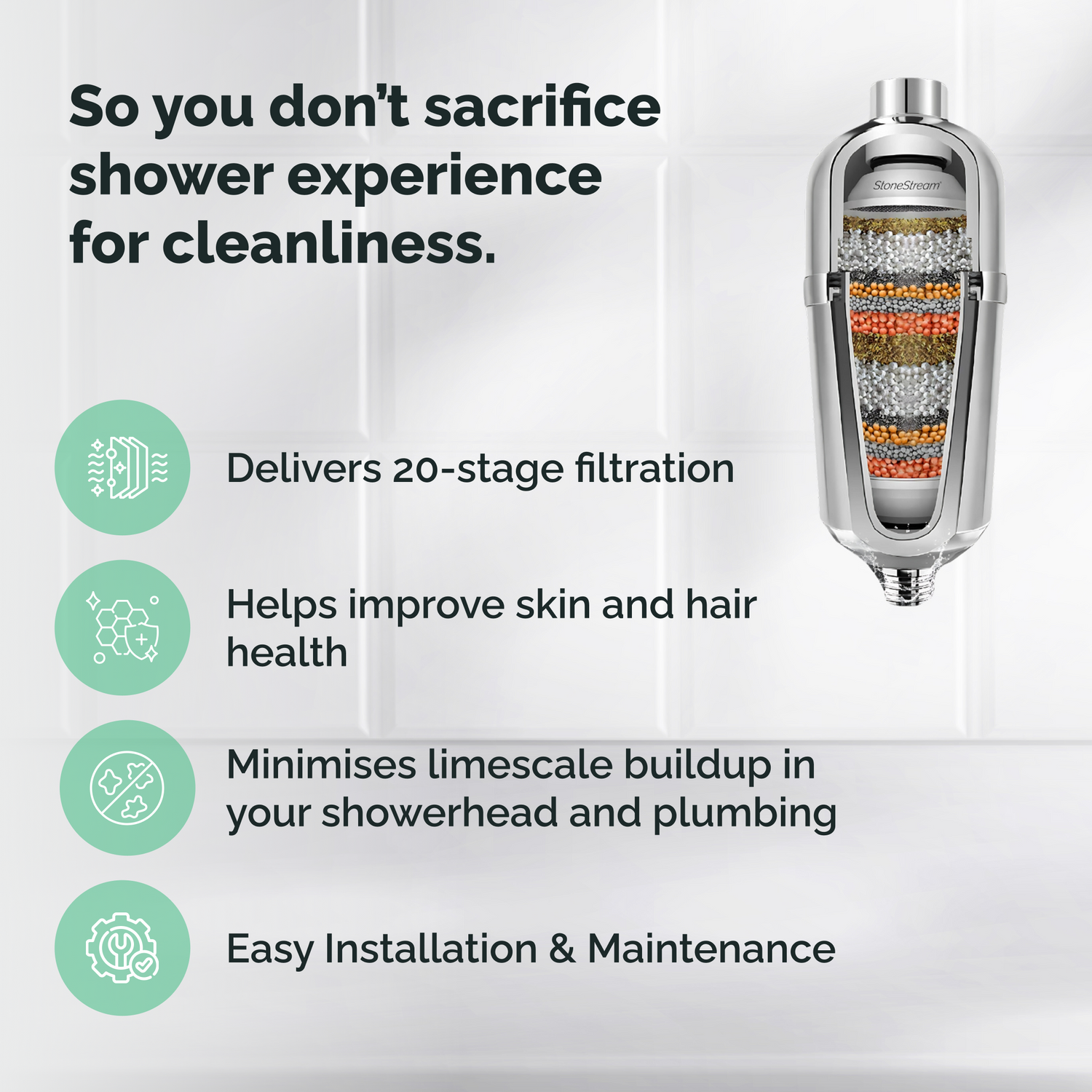 Filtro doccia anticalcare avanzato