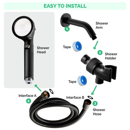 Ecolux Metallic Shower Head