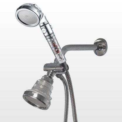 Set Doccia con Soffione a Mano Alta Pressione e Soffione a Parete