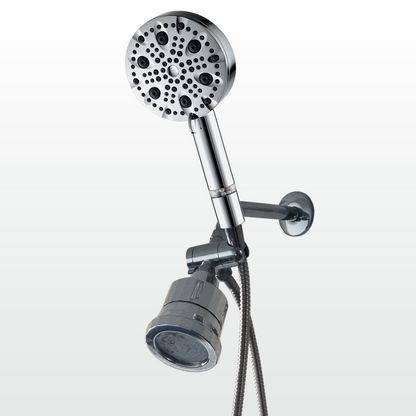 9-Mode Luxury Handheld &amp; Wall Combo Shower Head with Filtration Kit