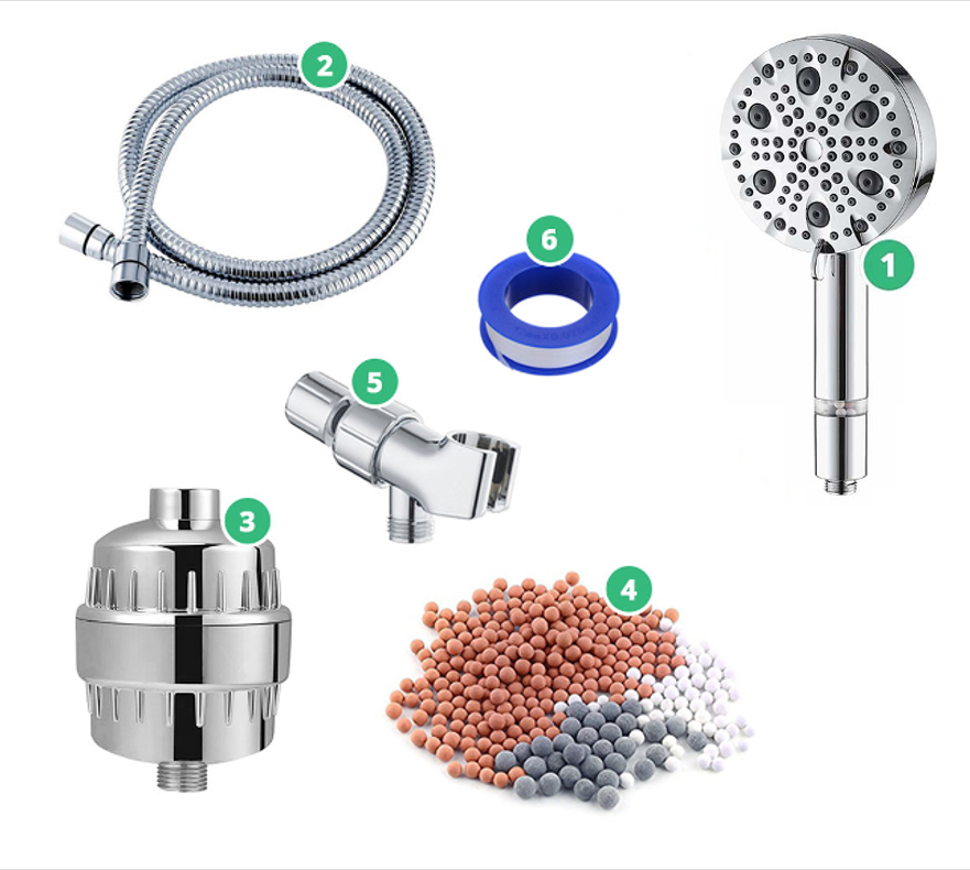 9-Mode Luxury Hard Water Filtration Shower Head Kit