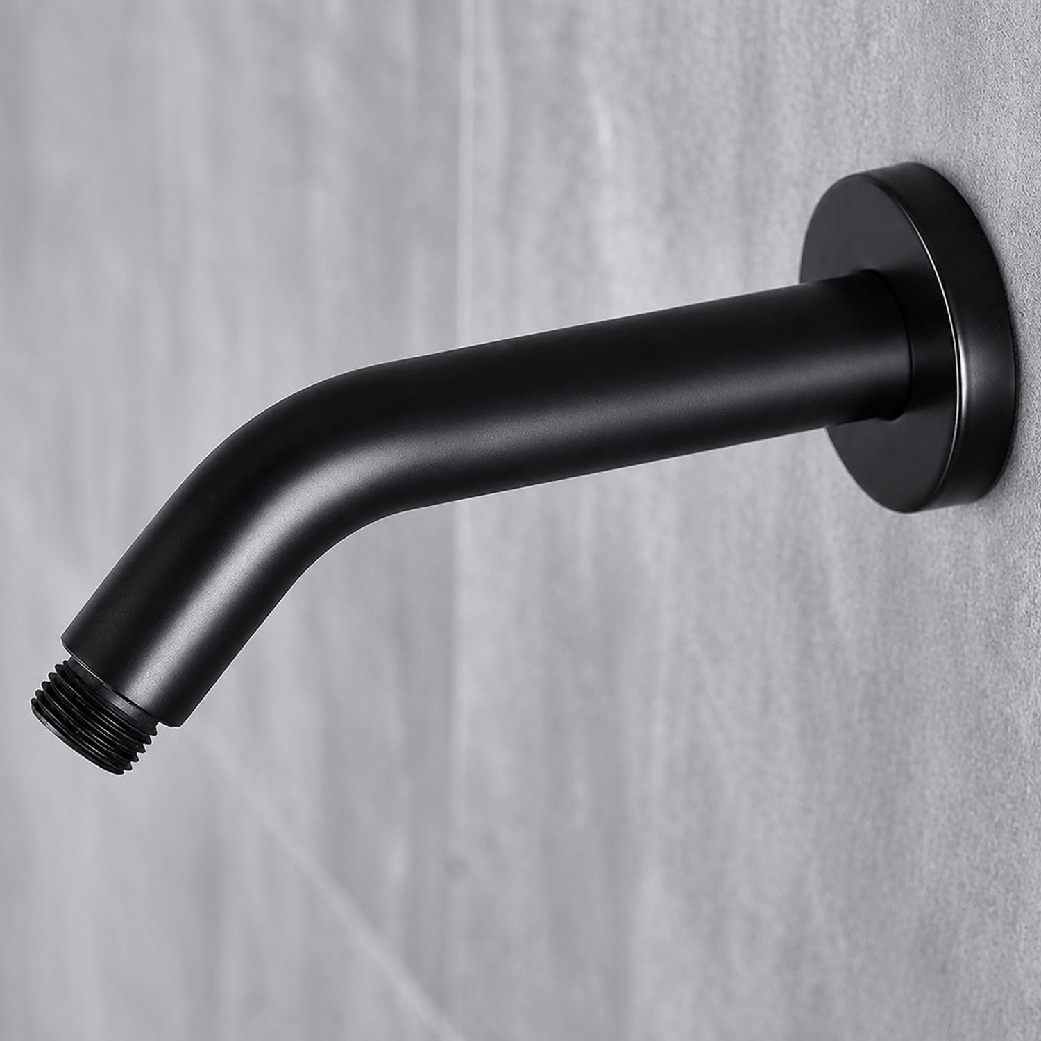 Bras de douche pour pommeau mural - Noir mat - Filetage 1/2 pouce